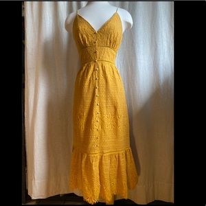 Golden Boho Lace Sun Dress